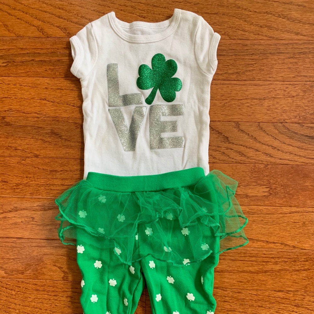 Baby girl St. Patty’s day outfit 3 months